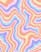 Pastel Swirl Groovy Abstract Rug