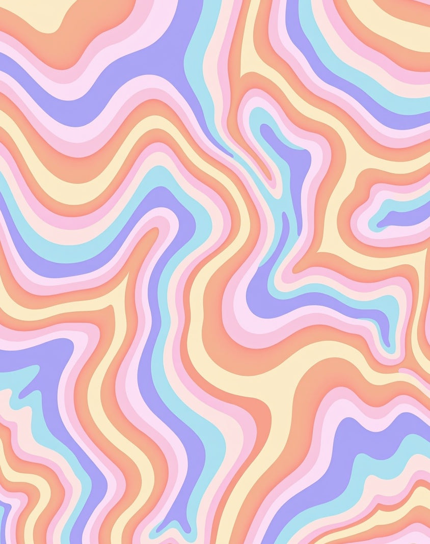 Pastel Swirl Groovy Abstract Rug