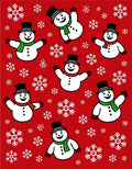 Cheerful Snowman Snowflake Pattern Rug