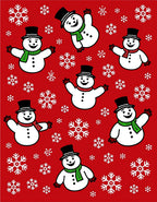 Cheerful Snowman Snowflake Pattern Rug
