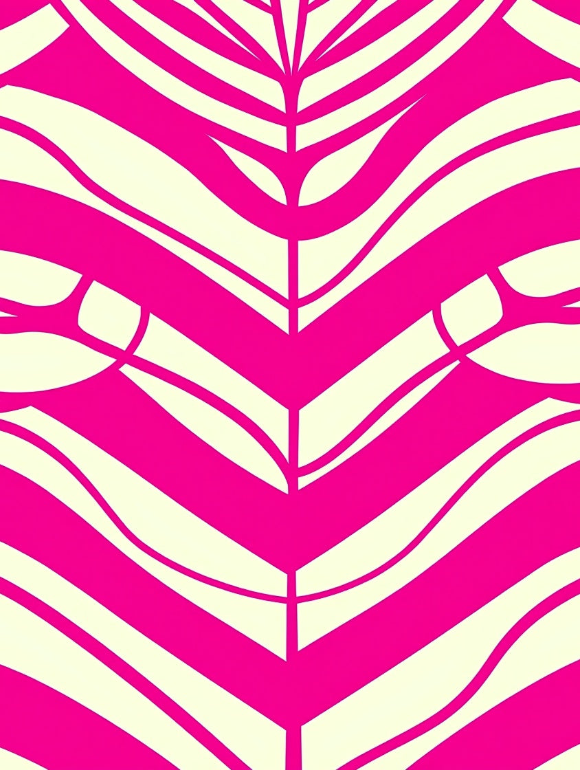 Bold Pink Cream Zebra Strips Rug