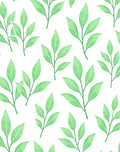 Whimsical Green Leaves Pattern Design Rug