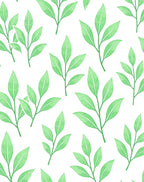 Whimsical Green Leaves Pattern Design Rug
