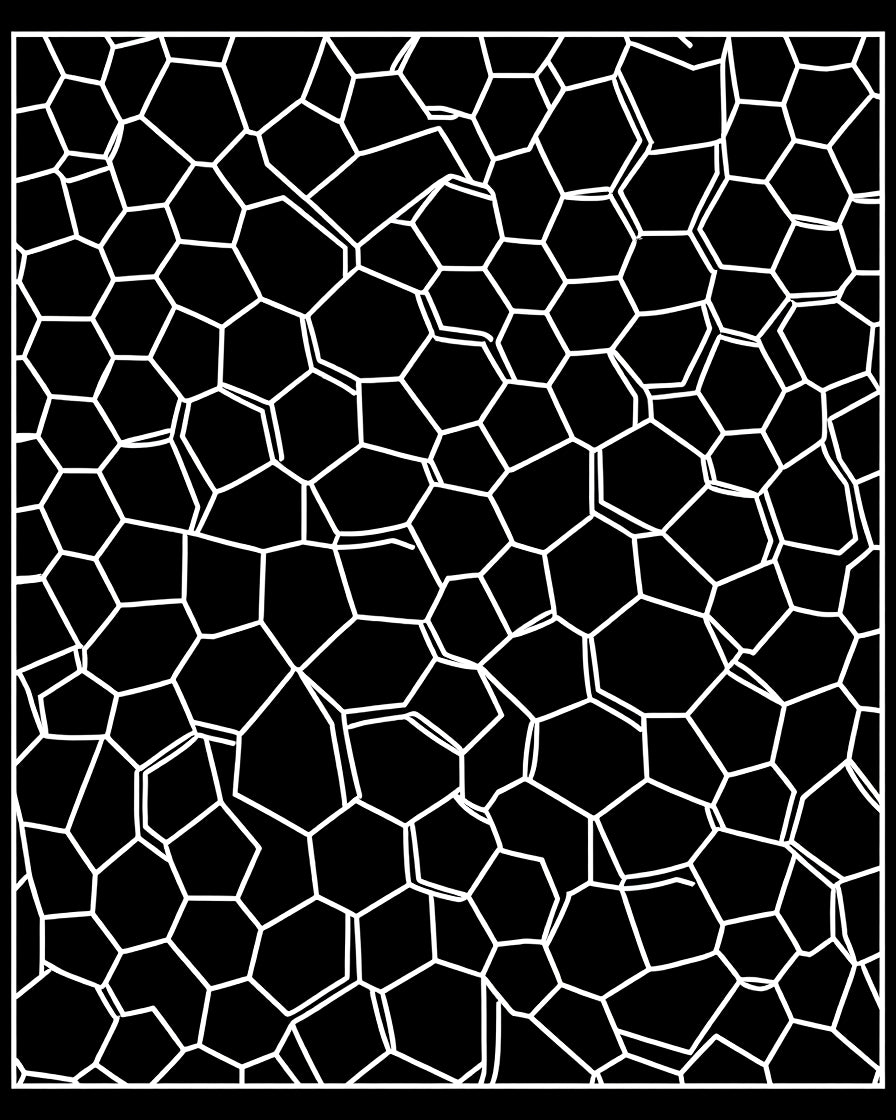 Organic Hexagonal Net Design Rug