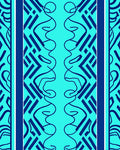 Bold Teal Geometric Swirl Pattern Rug