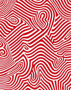 Vivid Red Abstract Swirl Rug