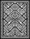 Bold Black White Geometric Maze Design Rug