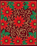 Red Flower Vine Abstract Pattern Rug