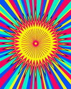Radiant Pop Art Sunburst Rug