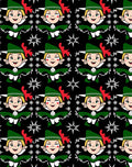 Whimsical Elf Christmas Starry Night Rug