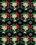 Whimsical Elf Christmas Starry Night Rug