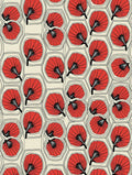 Red Fan Pattern Geometric Design Rug