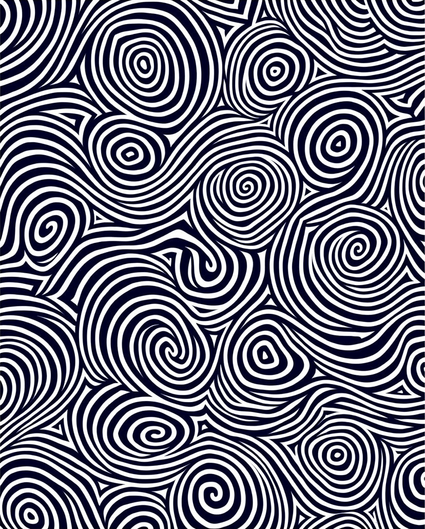 Bold Wavy Swirl Abstract Design Rug