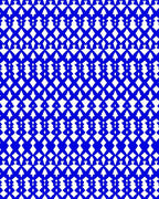 Intricate Royal Blue Lattice Pattern Rug