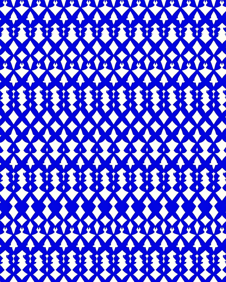 Intricate Royal Blue Lattice Pattern Rug