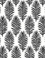 Modern Black White Leaf Pattern Rug