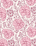 Whimsical Floral Outline Pattern Rug