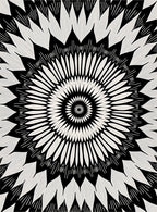 Monochromatic Radial Floral Pattern Rug
