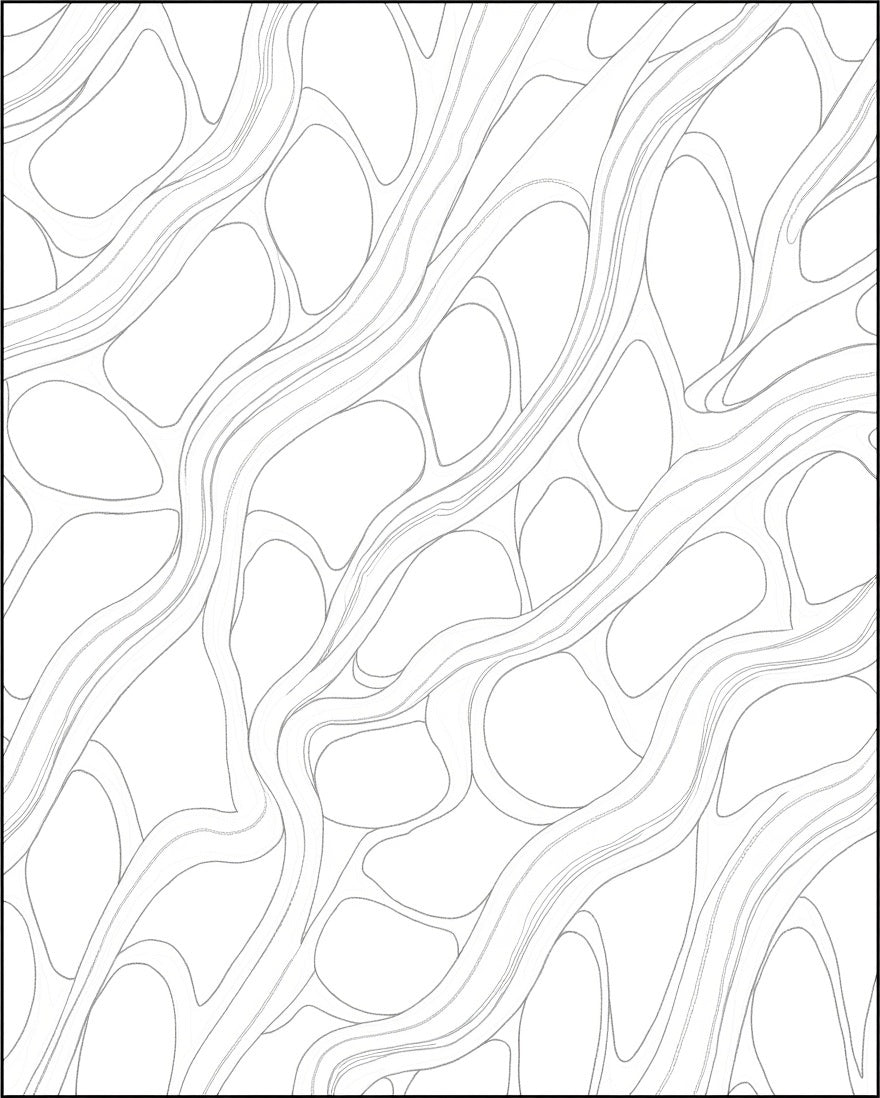 Organic Flowing Line Abstract Design Rug