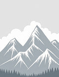 Misty Mountain Range Graphic Art Rug