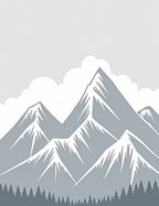 Misty Mountain Range Graphic Art Rug