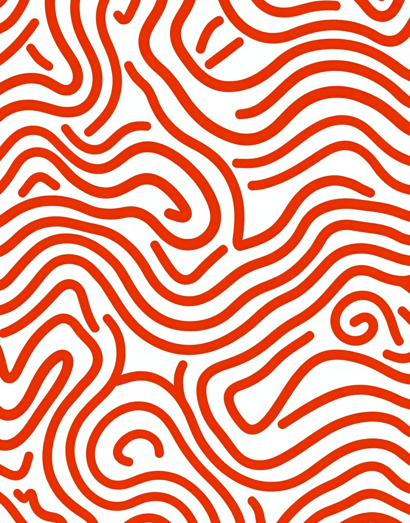 Bold Red Swirl Pattern Rug