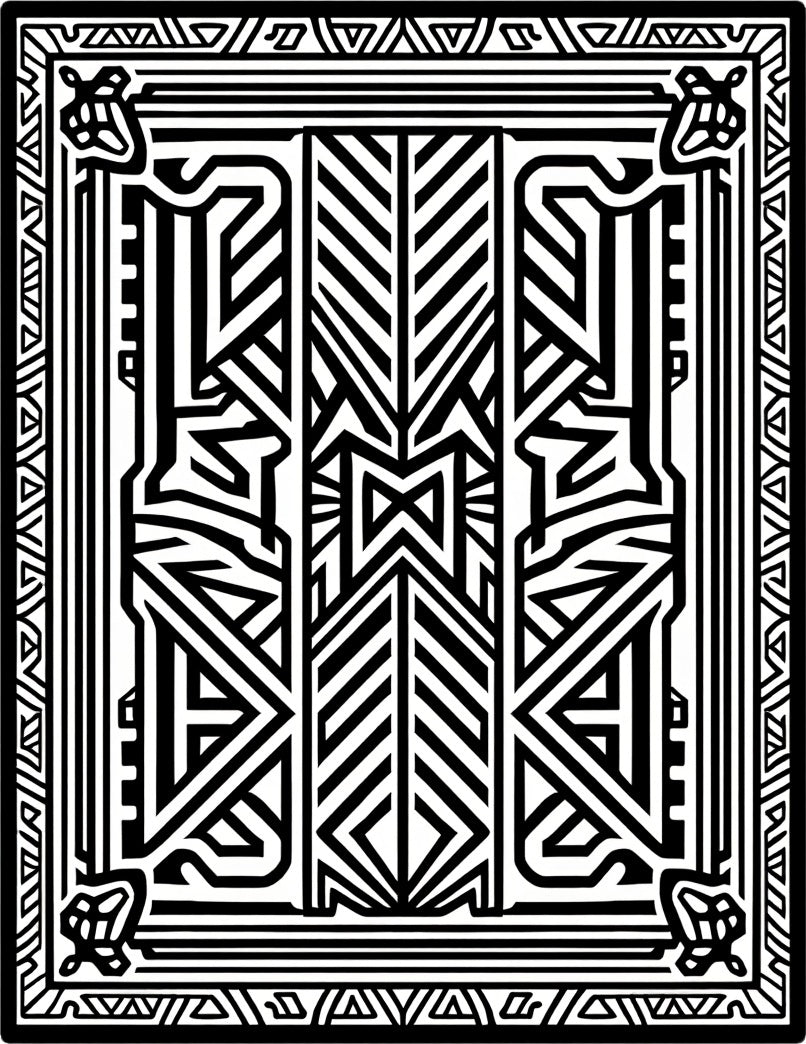 Bold Geometric Art Deco Style Rug