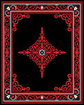 Bold Red White Ornamental Design Rug