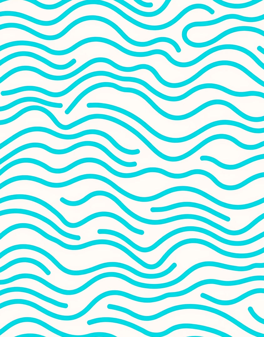 Aqua Wavy Abstract Pattern Rug