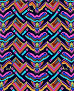 Vibrant Geometric Wave Pattern Rug
