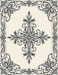 Ornate Floral Scrollwork Design Rug