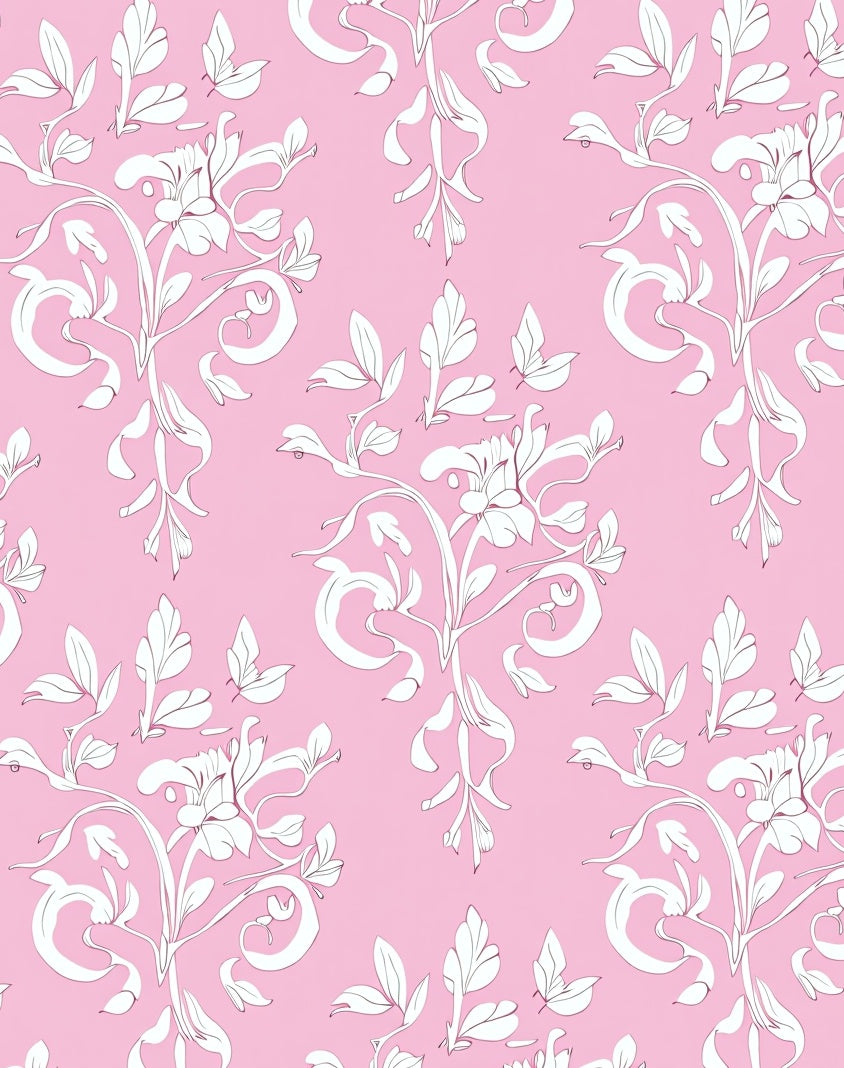 Lace Blossom Branches Pink Rug