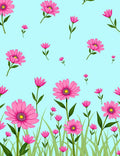 Whimsical Pink Floral Garden Rug