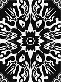 Bold Symmetrical Black White Pattern Rug