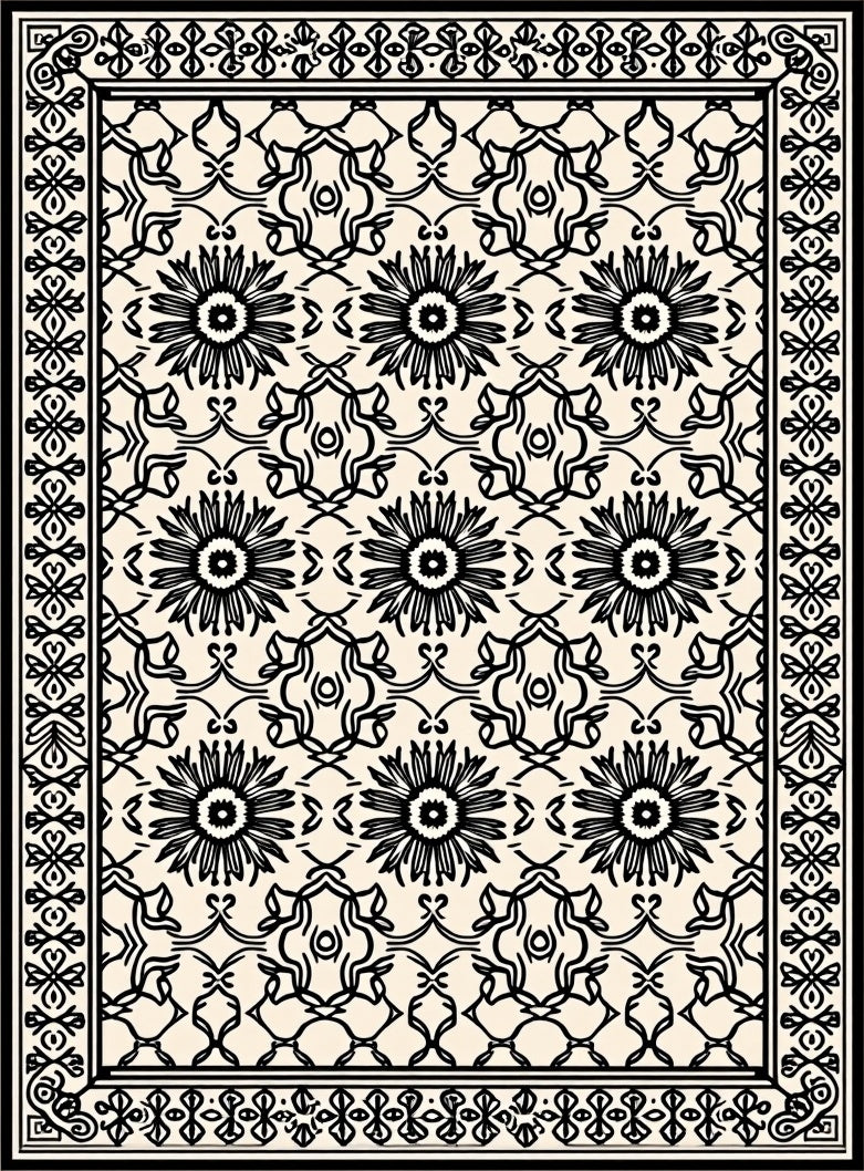 Classic Floral Scrollwork Pattern Rug