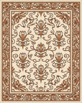 Ornate Floral Damask Scroll Pattern Rug