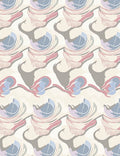 Abstract Pink Blue Gray Swirl Pattern Rug
