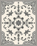 Vintage Floral Scrollwork Pattern Rug