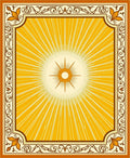 Radiant Sunburst Ornate Border Rug