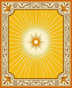 Radiant Sunburst Ornate Border Rug