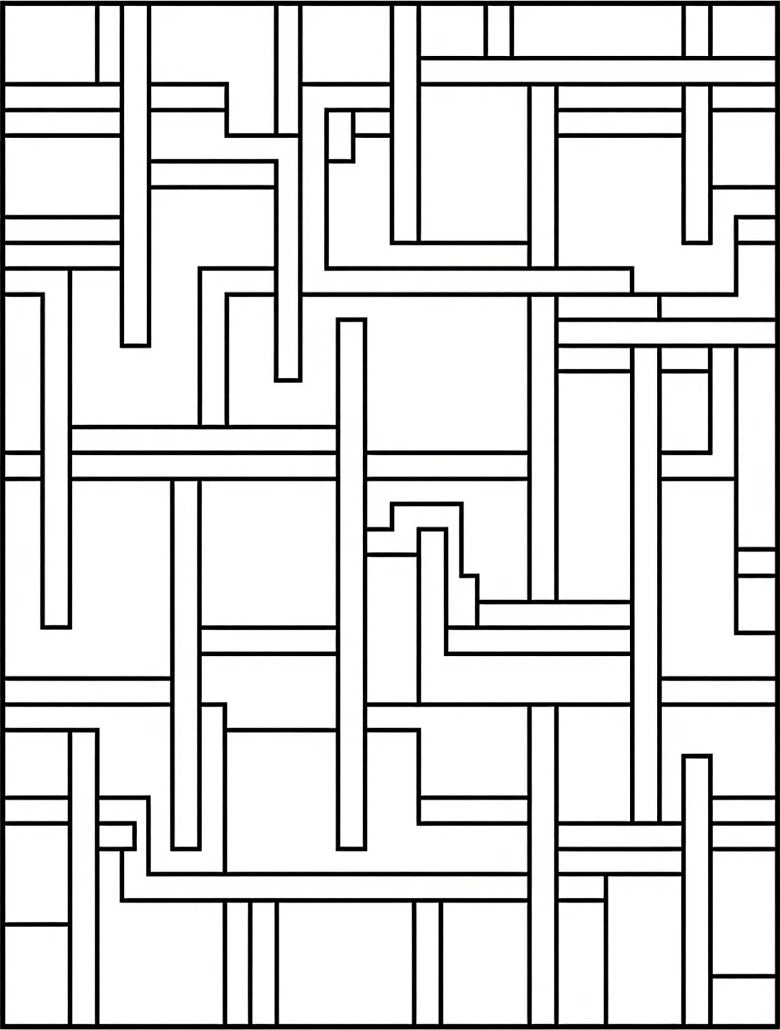 Abstract Linear Intersecting Lines Design Rug