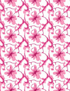 Pink Floral Vine Pattern Rug
