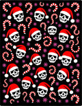 Jolly Skull Candy Cane Snowflakes Rug