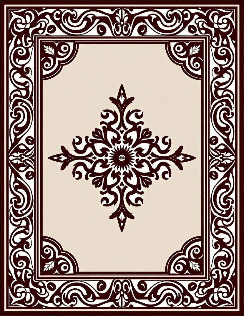 Classic Scroll Floral Medallion Design Rug