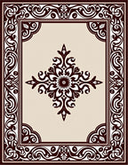 Classic Scroll Floral Medallion Design Rug