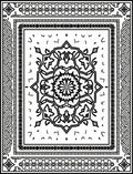 Black White Ornate Mandala Pattern Rug