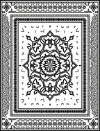 Black White Ornate Mandala Pattern Rug