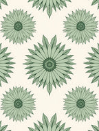 Sage Green Floral Mandala Pattern Rug