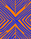 Bold Blue Orange Stripe Pattern Rug