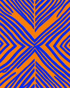 Bold Blue Orange Stripe Pattern Rug